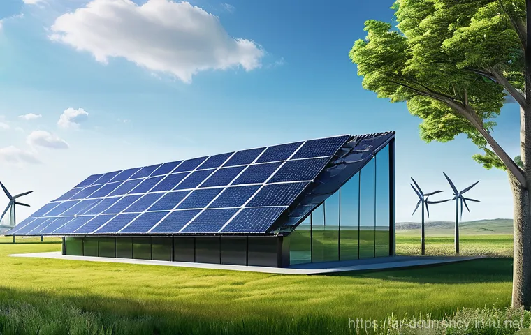 디지털화폐의 기후적 영향 분석 - **Prompt:** An abstract and futuristic visualization representing a "green blockchain" and the trans...