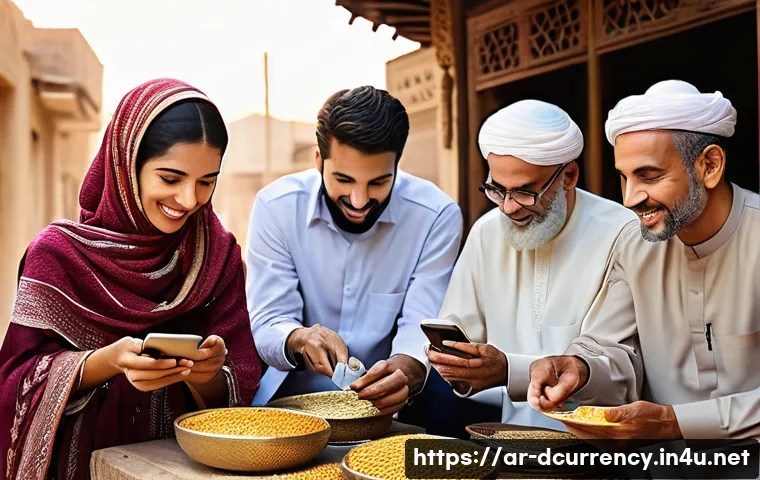 디지털화폐와 글로벌 결제 네트워크 - **Financial Empowerment in a Traditional Setting:**
    A vibrant, realistic image set in a bustling...